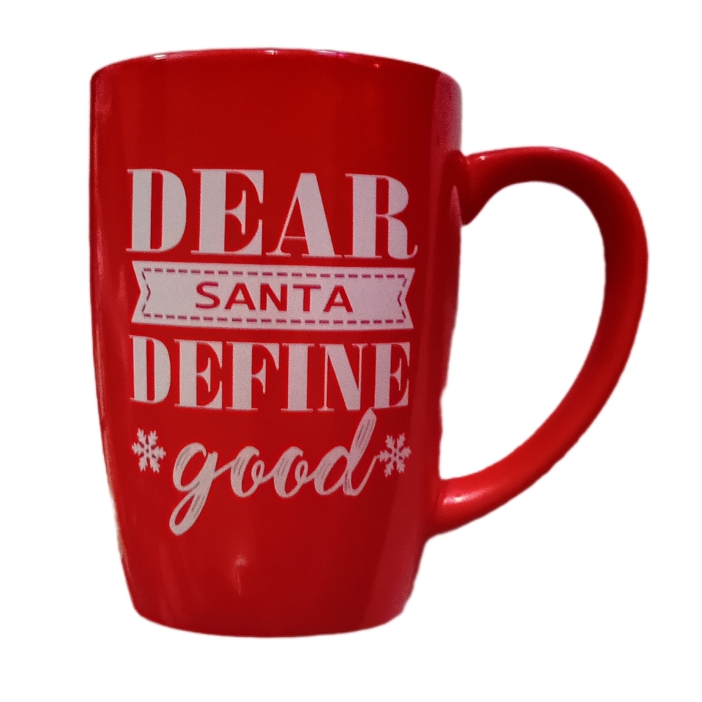 Red Christmas Mug with Santa Design